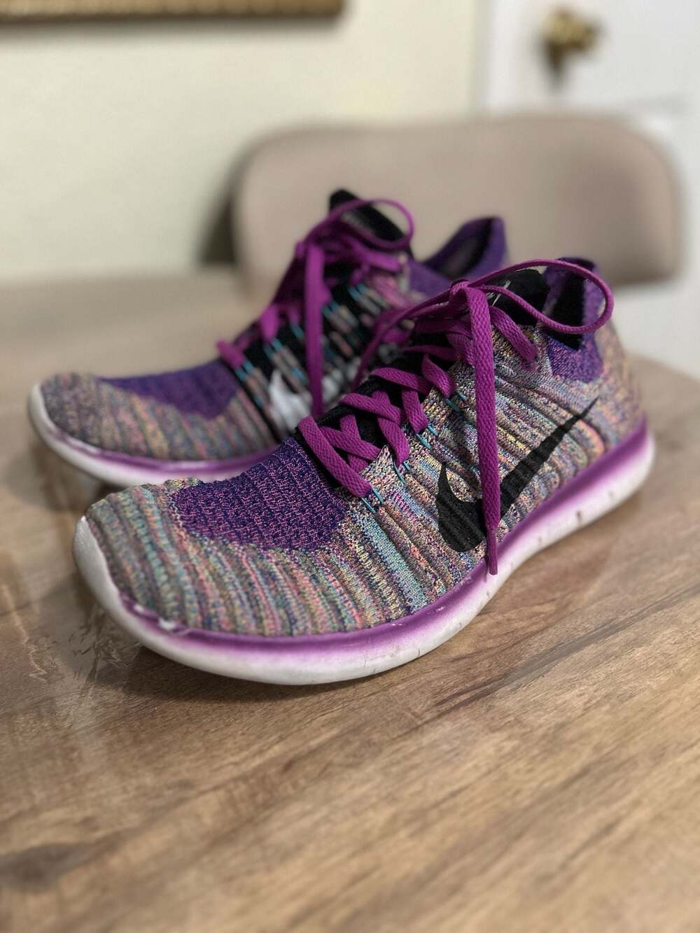 Nike Free RN Flyknit Multicolor Running Shoes (Style 831070-500)
